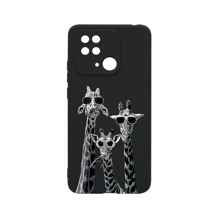 BestCase Slim Silicon 0.8MM telefontok, Xiaomi Redmi 10C, Cool Giraffe, Kamera védő, c-B 1008