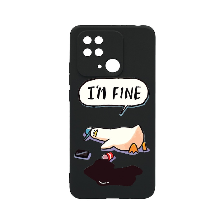 BestCase Slim Silicon 0.8MM telefontok, Xiaomi Redmi 10C, Duck Life - I'm Fine, Kamera védő, c-B 963