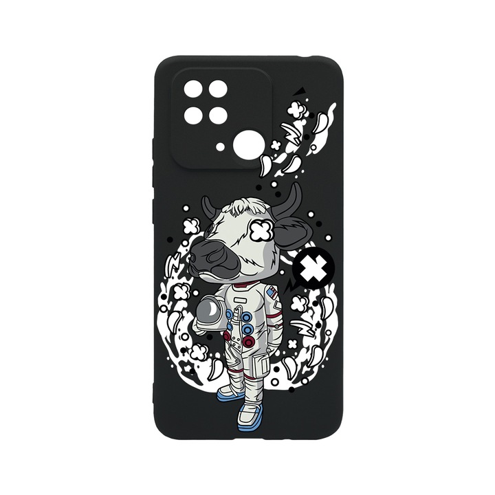 BestCase Slim Silicon 0.8MM telefontok, Xiaomi Redmi 10C, Cow Astronaut, Kamera védő, c-B 976
