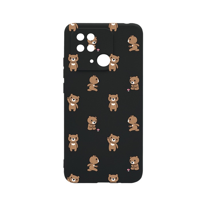 BestCase Slim Silicon 0.8MM telefontok, Xiaomi Redmi 10C, Teddy Bear Pattern, Kamera védő, c-B 970