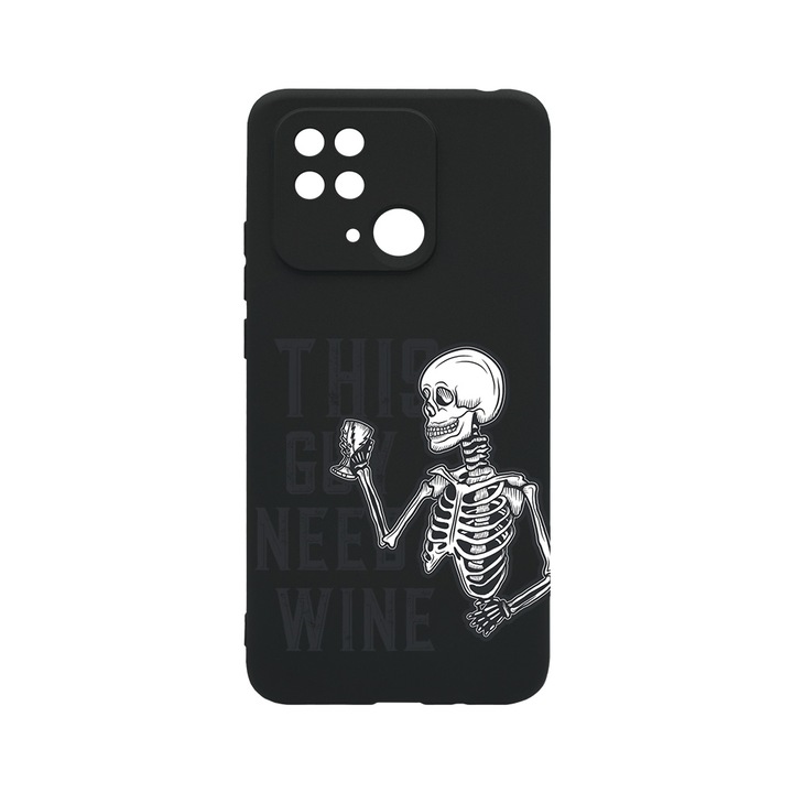 BestCase Slim Silicon 0.8MM telefontok, Xiaomi Redmi 10C, This Guy Need Wine, Kamera védő, c-B 1026