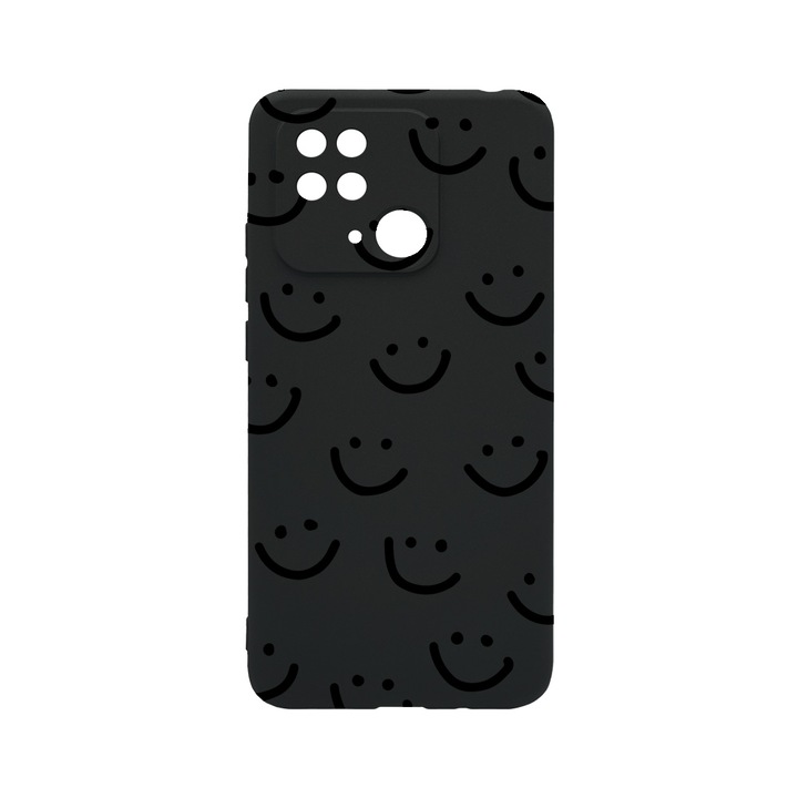 BestCase Slim Silicon 0.8MM telefontok, Xiaomi Redmi 10C, Smiley, Kamera védő, c-B 1056