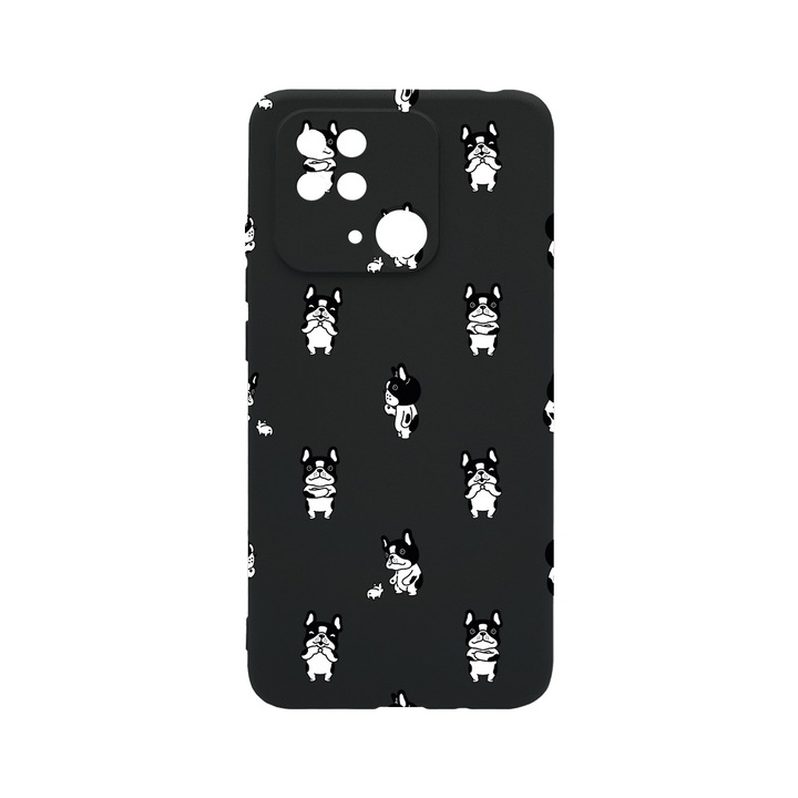 BestCase Slim Silicon 0.8MM telefontok, Xiaomi Redmi 10C, Bulldog Pattern, Kamera védő, c-B 1043