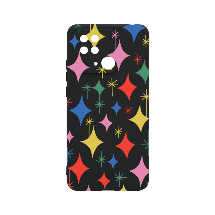 BestCase Slim Silicon 0.8MM telefontok, Xiaomi Redmi 10C, Star Pattern, Kamera védő, c-B 988