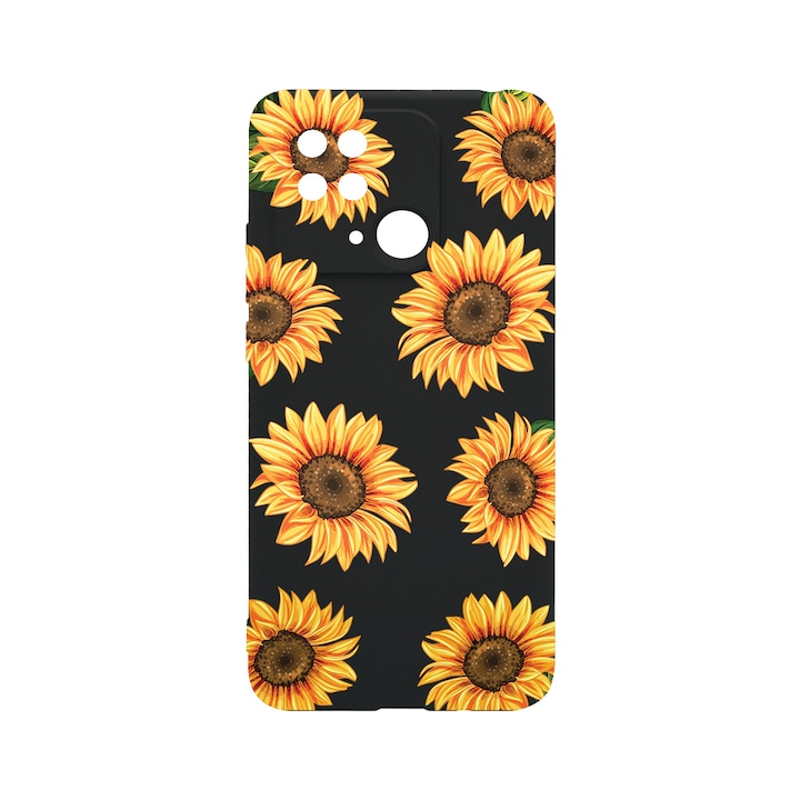 BestCase Slim Silicon 0.8MM telefontok, Xiaomi Redmi 10C, Sun Flower, Kamera védő, c-B 1069