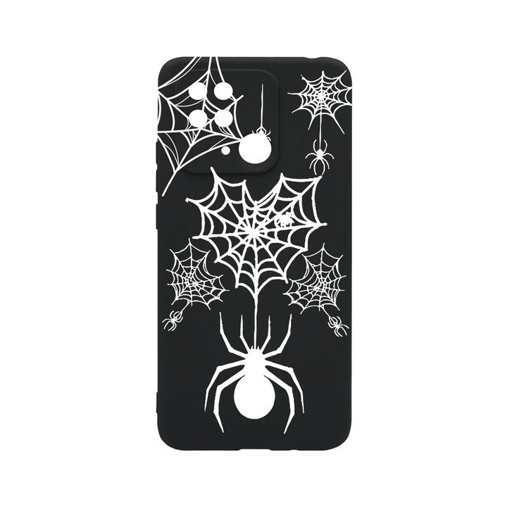 BestCase Slim Silicon 0.8MM telefontok, Xiaomi Redmi 10C, Spider Web, Kamera védő, c-B 1036