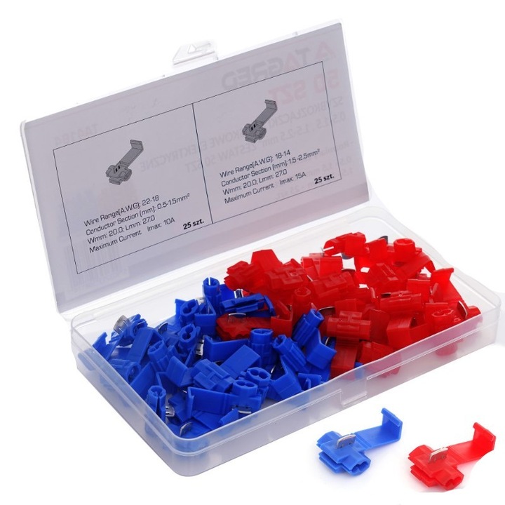 Set conectori pentru conductori electrici, 50 elemente, Tagred TA4164