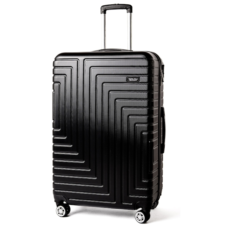 Troler cabina avion, TRAVEL POLO, 57x35x25cm.Bagaj de mana A1004.Valiza din ABS, Negru