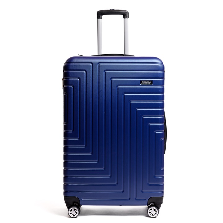 Troler mediu, TRAVEL POLO, 67x41x29cm.Bagaj de cala A1004.Valiza din ABS, Bleumarin