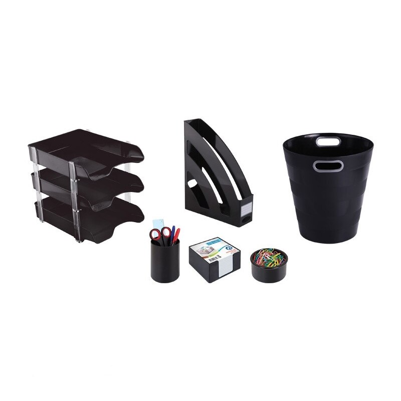 Set 8 piese accesorii pentru birou, ARK, negru