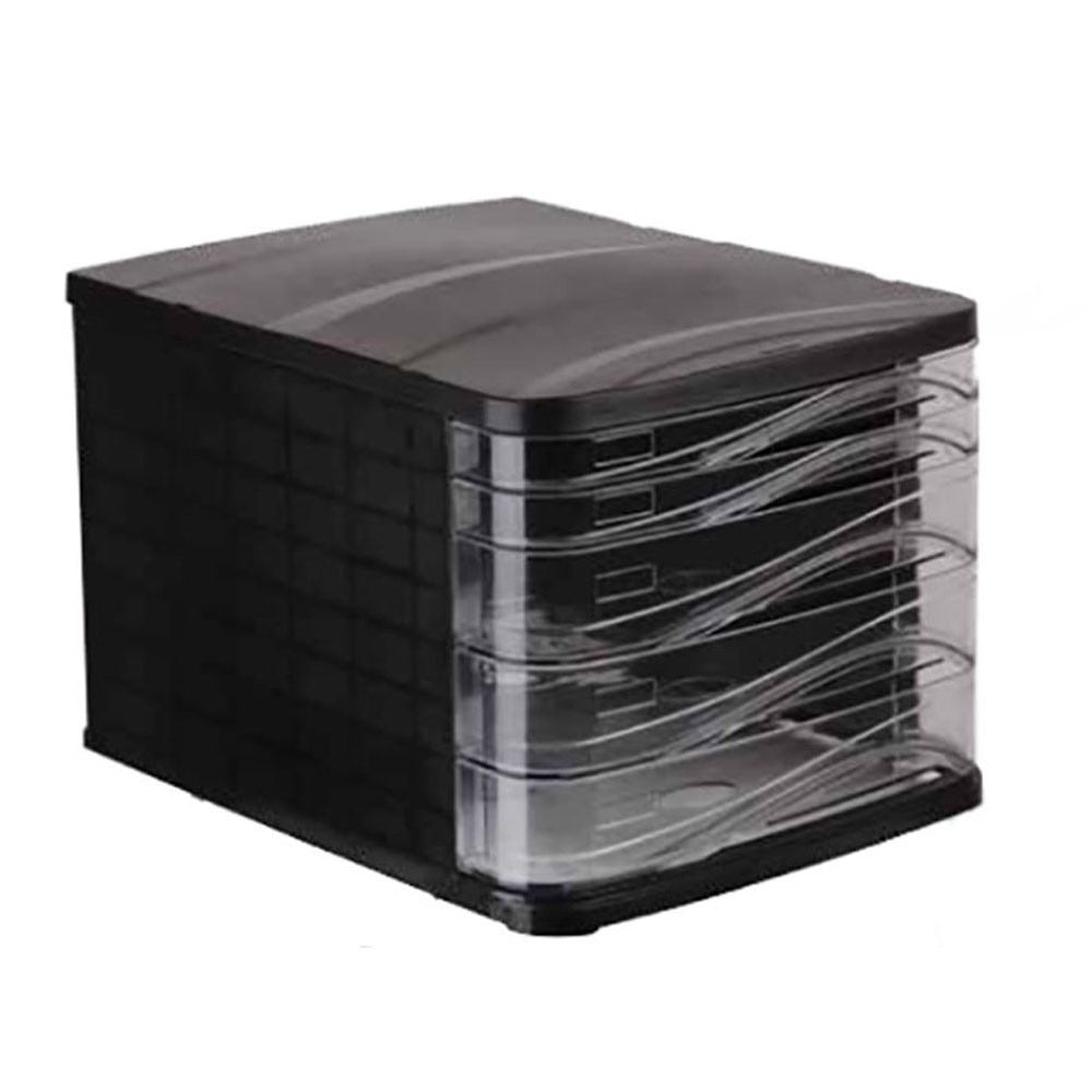 Suport documente birou cu 5 sertare, ARK, negru