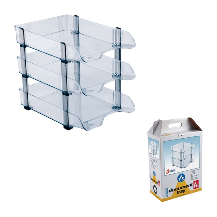 Set 3 tavite documente, ARK, 2093, transparente cristal