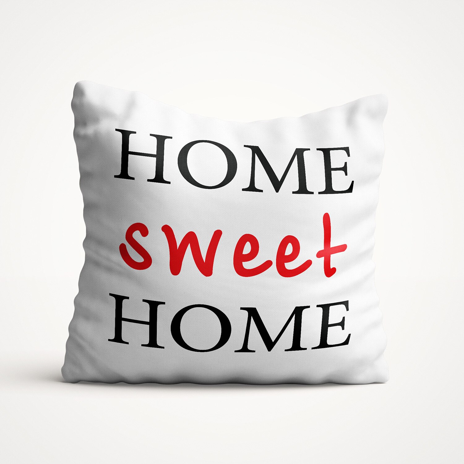 Perna decorativa cu mesaj, Felicis, din bumbac Home Sweet Home.