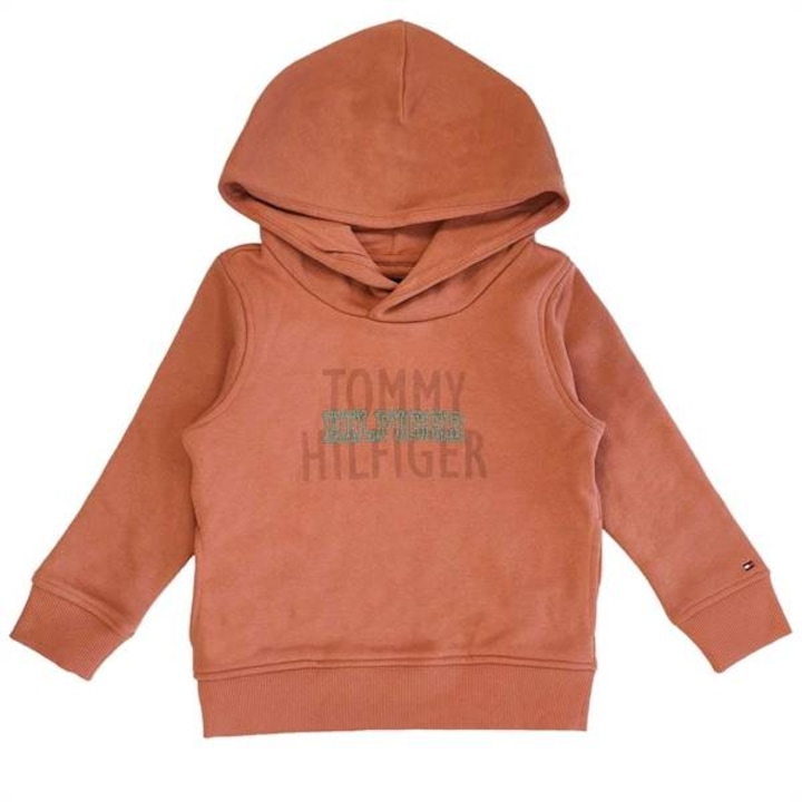 Tommy Hilfiger, Детско суичър с качулка, памук/полиестер, оранжево, 152