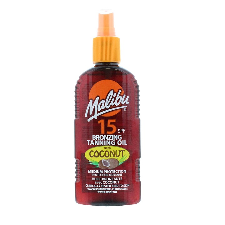 Ulei de bronzare, Malibu, 15 SPF, 200 ml
