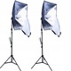 Set 2 Lampi Foto Softbox Cu Trepied Si Bec Cu Telecomanda, GearPro, 105W, 50 x 70 cm, Inaltime 200 cm, Negru