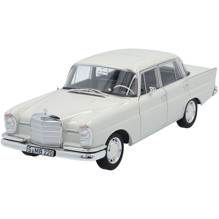 Модел автомобил Mercedes-Benz 220S W111, цинк/пластмаса, 27.1 см, бял
