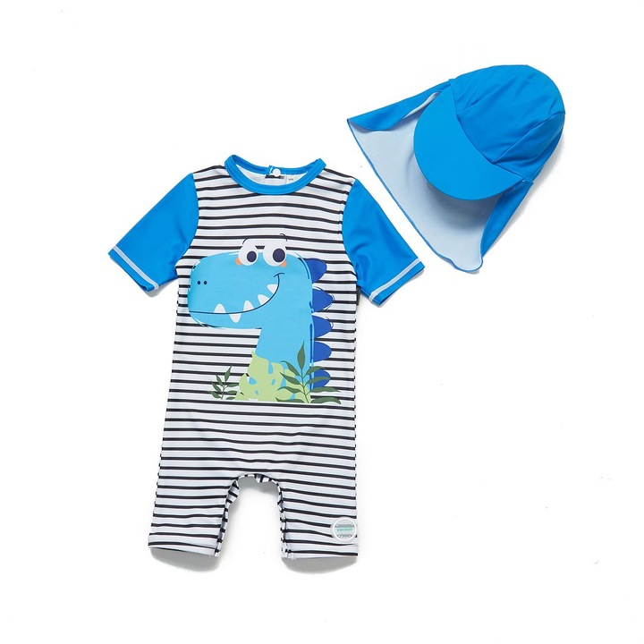 Costum de baie pentru bebelusi, Bonverano, Poliester, Multicolor, Albastru, 92 CM