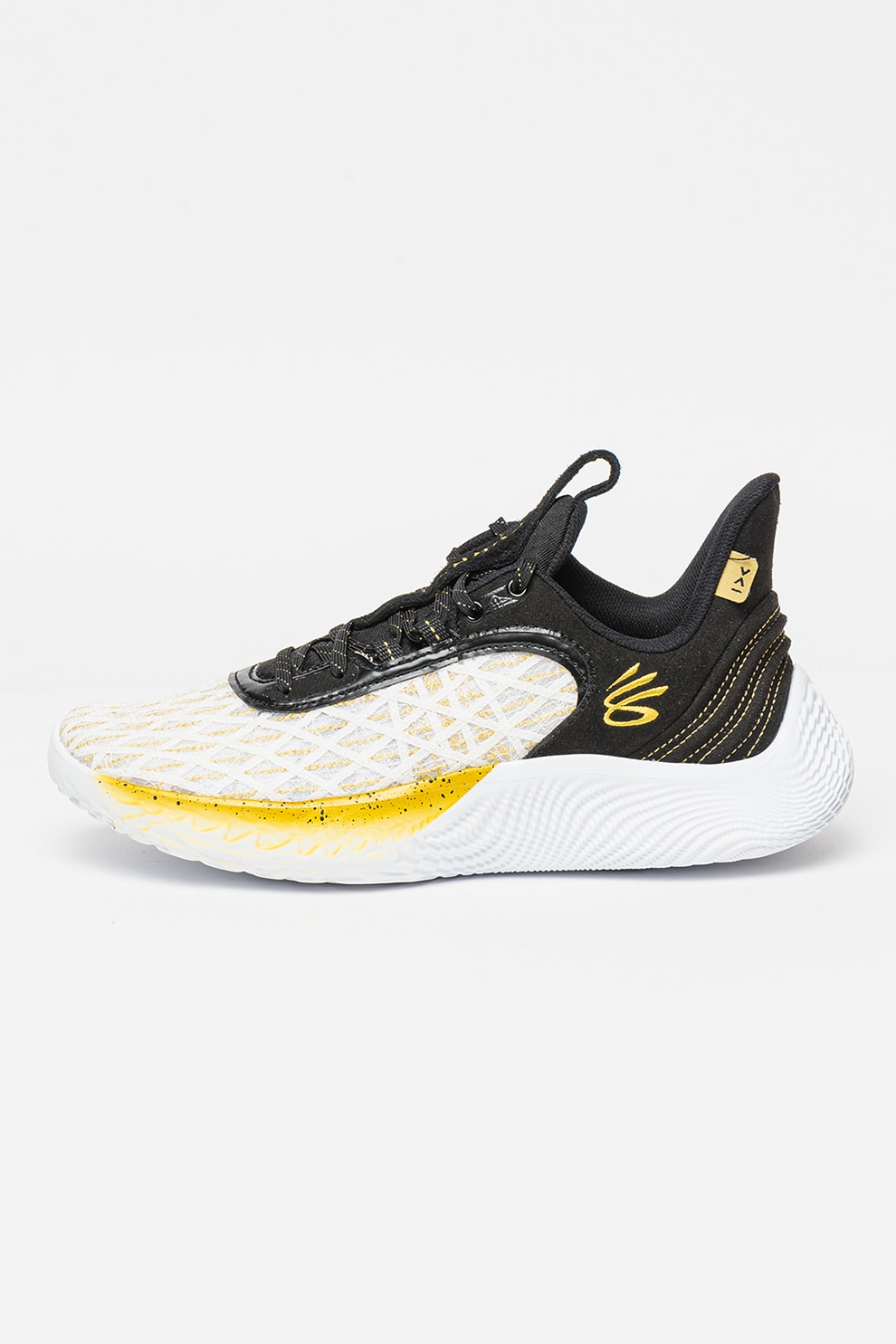 Under Armour, Pantofi pentru baschet Curry Flow 9, Negru, Alb, 10