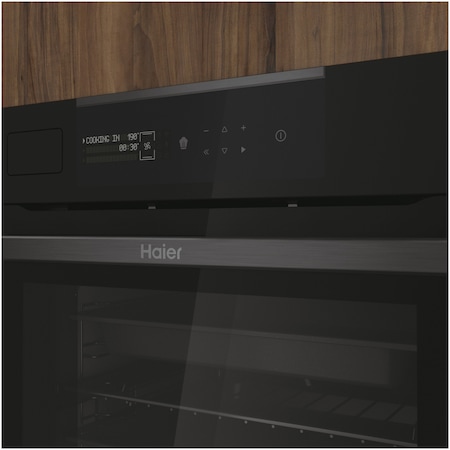 Cuptor incorporabil Haier HWO60SM5S5BH, Electric, 70 l, Autocuratare catalitica, Interfata I-MESSAGE TAD STEAM, WiFi + Bluetooth, Sonda temperatura cu fir, Softclose, Clasa A+, Negru