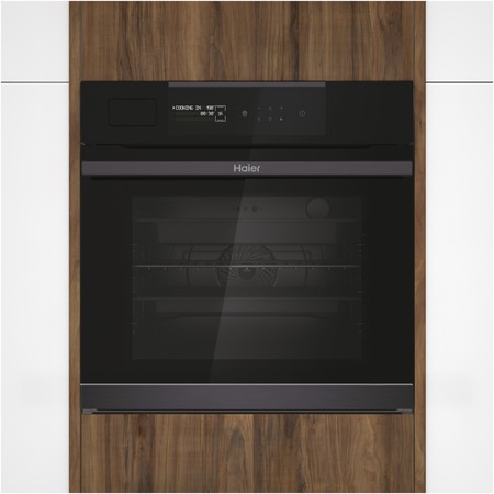Cuptor incorporabil Haier HWO60SM5S5BH, Electric, 70 l, Autocuratare catalitica, Interfata I-MESSAGE TAD STEAM, WiFi + Bluetooth, Sonda temperatura cu fir, Softclose, Clasa A+, Negru