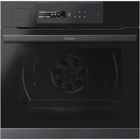 Cuptor incorporabil Haier HWO60SM5S9BH, Electric, 70 l, Autocuratare pirolitica+, Interfata I-MESSAGE TAD STEAM, Wi-Fi+ Bluetooth, Sonda temperatura cu fir, Softclose, Clasa A+, Negru