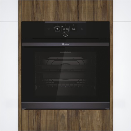 Cuptor incorporabil Haier HWO60SM5F5BH, Electric, 70 l, Autocuratare catalitica, Interfata I-Turn, Wi-Fi + Bluetooth, Softclose, Clasa A+, Negru