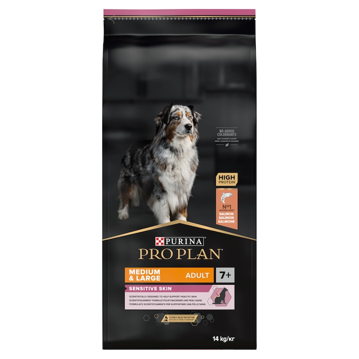 Hrana caini Purina Pro Plan Medium Large 7+ somon orez 14kg