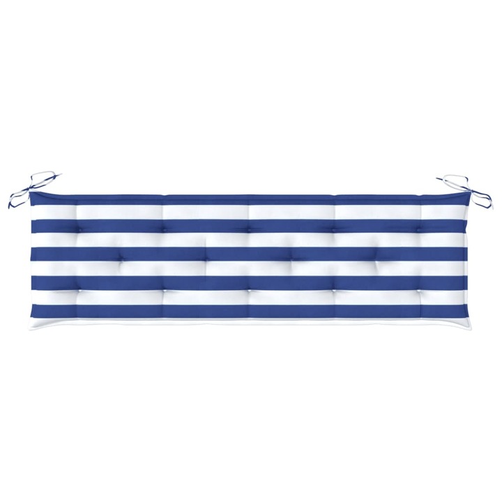 Възглавници за градинска пейка vidaXL, 2бр, синьо-бяло райе, Оксфорд плат, 3.95 Kg