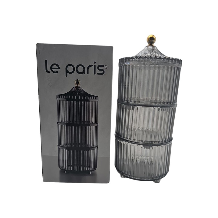 Bomboniera 3ps cu capac, gri 3448