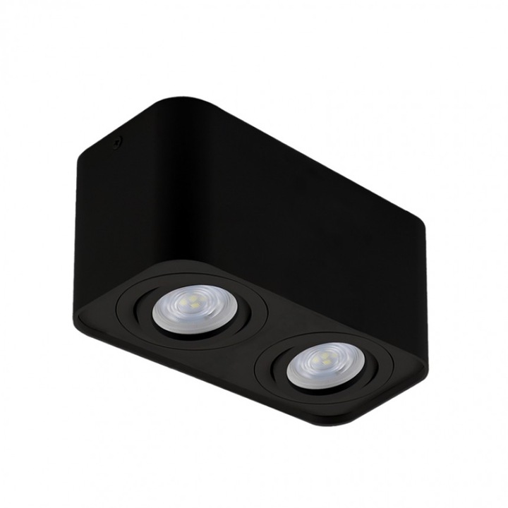 Hold kültéri telepítéshez Lightex TOUCAN, 2xGU10, max.7W LED, Ovális, 93x180x105mm, Fekete