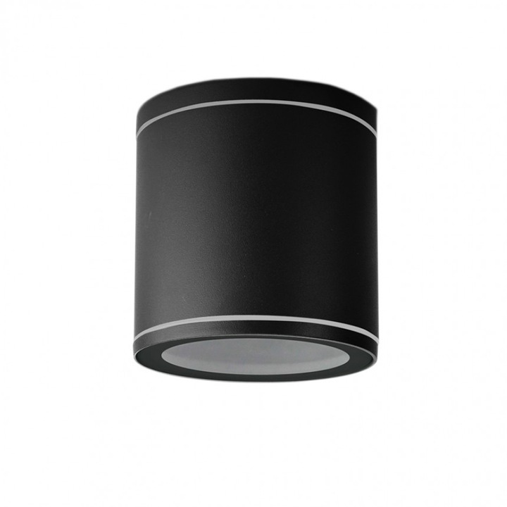 Влагозащитена луна Lightex EAGLE, 1xGU10, max.LED 7W, IP65, Външен монтаж, 90x90mm, Черен