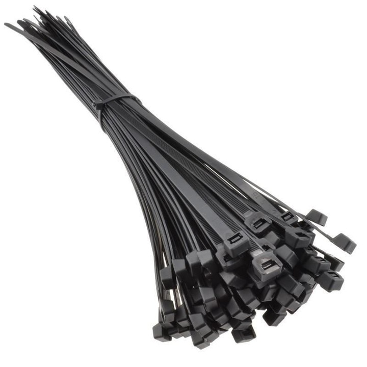 Set 100 coliere plastic negre, la punga, 450x7.5, 42185 CarCo