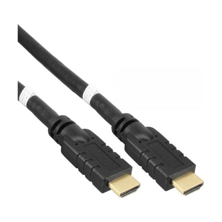 HDMI кабел с усилвател, High Speed, Ethernet, 4K@60Hz, тройно екраниран, V2.0, златни конектори, 30m, PremiumCord, kphdm2r30