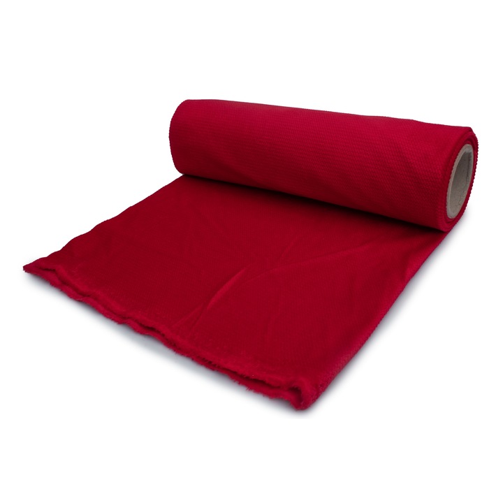 Tricot Velvet, tip catifea, Rosu, 50 cm x 160 cm
