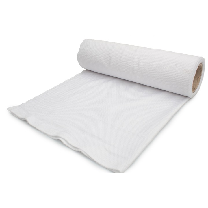 Плат, тип кадифе, Бял, 50см х 160см