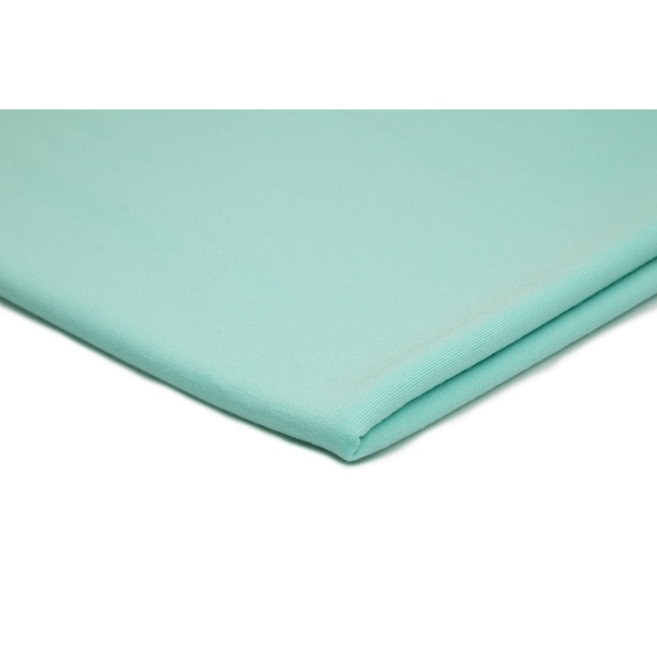 Tesatura cu bucla pentru hanorace, tip tricot, Culoare Menta, dimensiune 50 cm x 180 cm