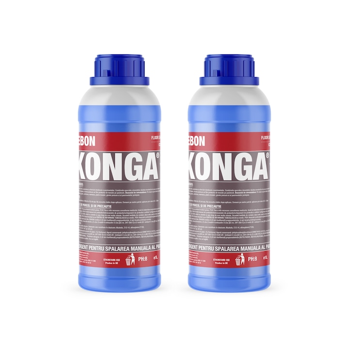 Pachet Promo - 2 x Detergent Pentru Pardoseli, 1L, Parfum Ocean Fresh, Uz Profesional cu dilutie 1:100