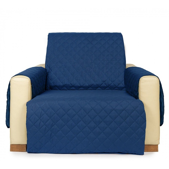 Fotelpaplan 60 x 177 cm, rombuszmintás, két oldalas, Kék