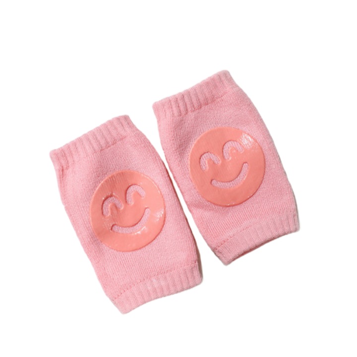 Genunchiere Bebelusi SuperBaby, Model Smile, Cu Silicon, Antialunecare, Roz
