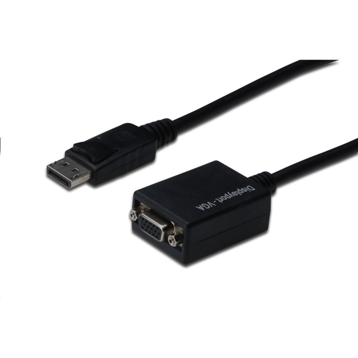 Cablu Assmann, Displayport/VGA, 15cm, Negru