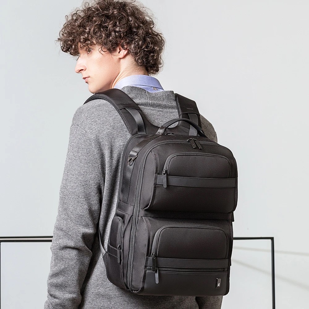Rucsac laptop 15.6", casual business, pentru calatorii, impermeabil, BANGE, 45x33x19 cm, Negru