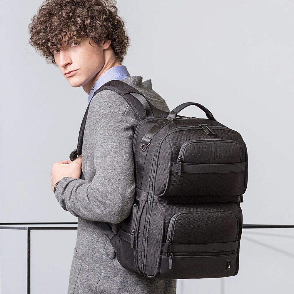 Rucsac laptop 15.6", casual business, pentru calatorii, impermeabil, BANGE, 45x33x19 cm, Negru