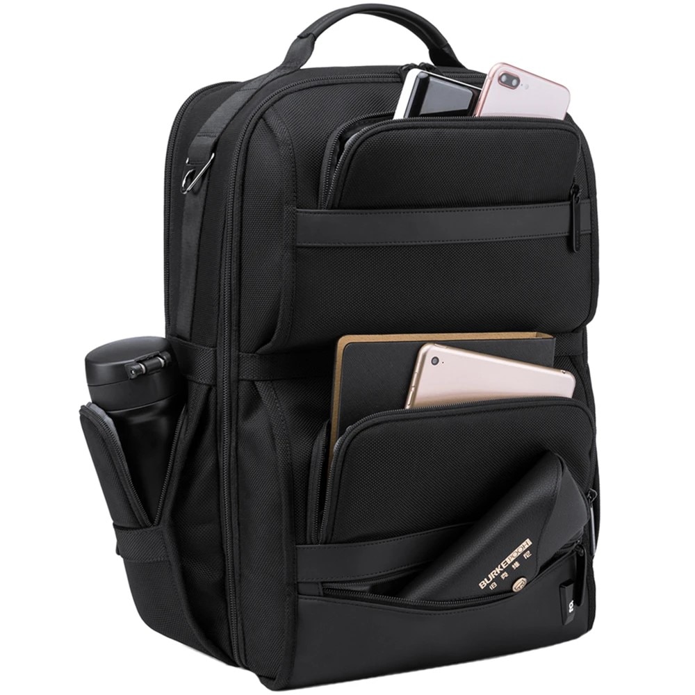 Rucsac laptop 15.6", casual business, pentru calatorii, impermeabil, BANGE, 45x33x19 cm, Negru