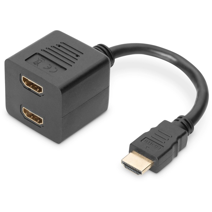 Adapter HDMI > 2x HDMI (ST-2xBU) DIGITUS 20cm Black (AK-330400-002-S)