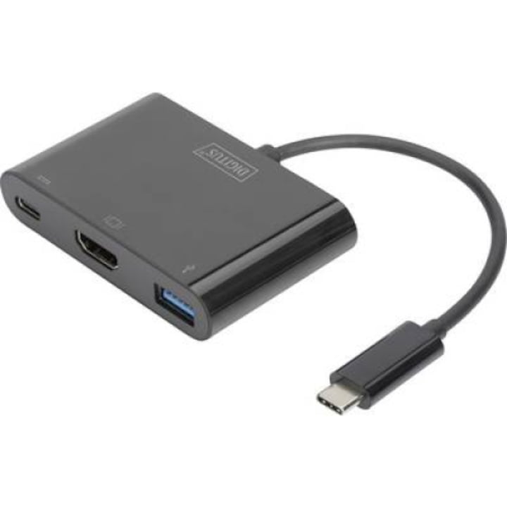 Adaptor USB 3.0 tip "C" -HDMI multiport, 4K, Power delivery, Digitus