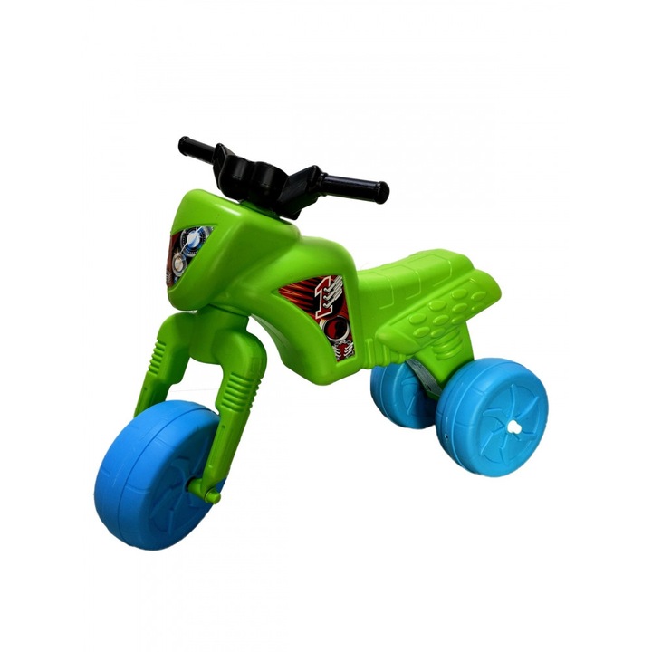 Tricicleta copii fara pedale Big Cross green de la 2 ani pana la 20 kg, inaltime pana la sezut 34 cm