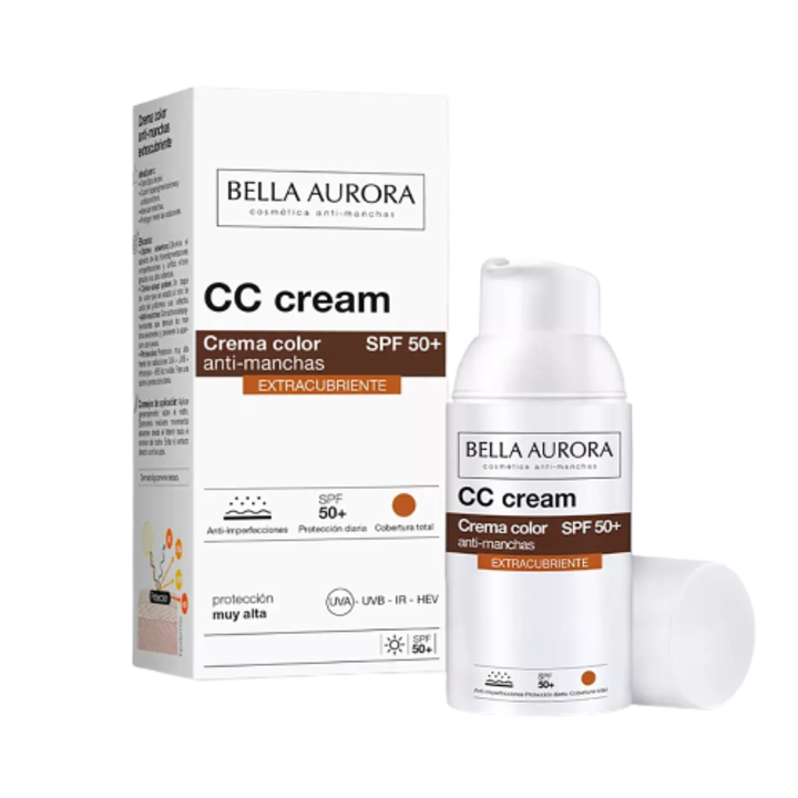 CC Cream anti-rid fara ulei cu acoperire mare si protectie solara foarte ridicata, Bella Aurora CC Cream SPF50, 30 ml