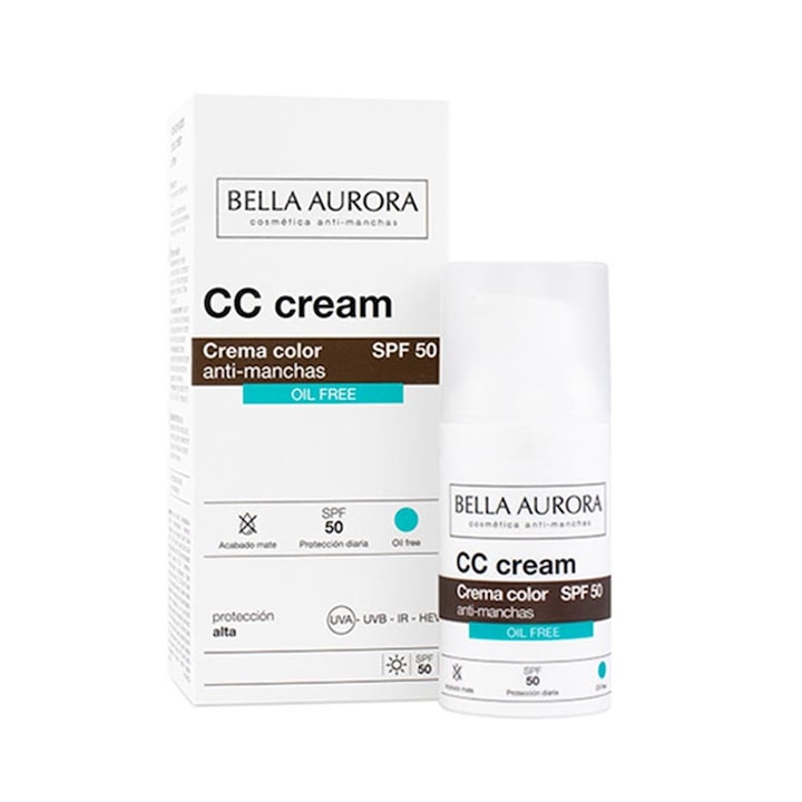 Оцветяващ крем против петна със слънцезащита, SPF 50+, Bella Aurora, CC Cream, 30 ml, Extracovers