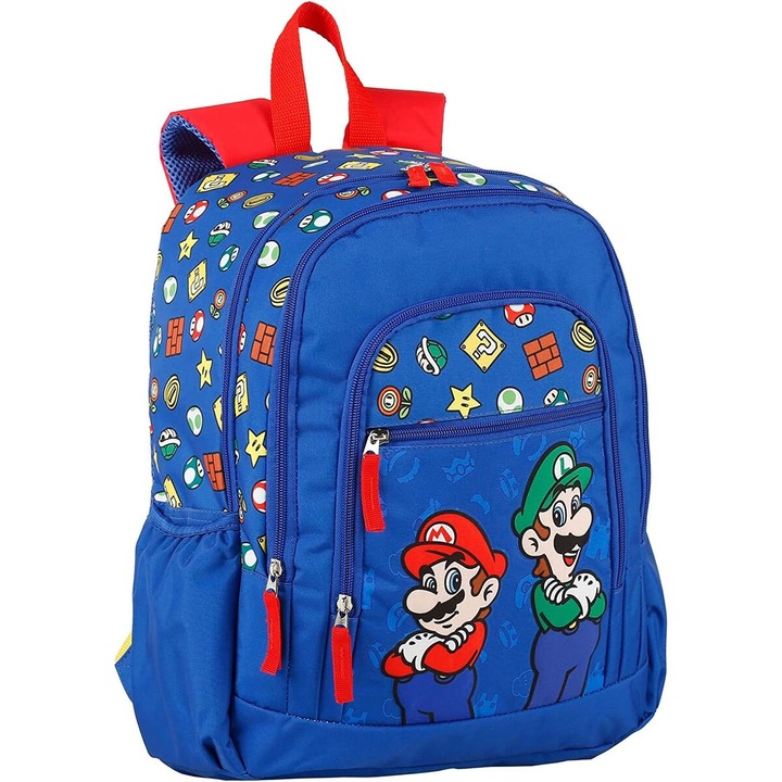 Детска раница Super Mario, Син, Устойчива